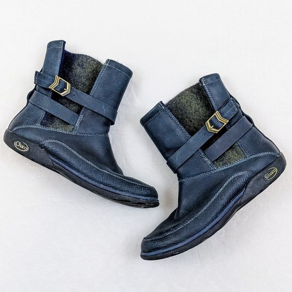 Chaco Hopi Boot Blue Steel Wool Leather - Picture 2 of 14